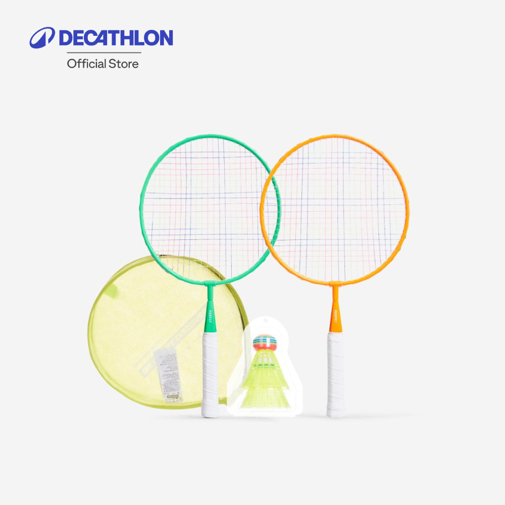 Decathlon Kid Badminton Racket In Set Br Set Discover ชุดแร็คเก็ตแบดมินตันสำหรับเด็ก รุ่น Discover - Green / Orange