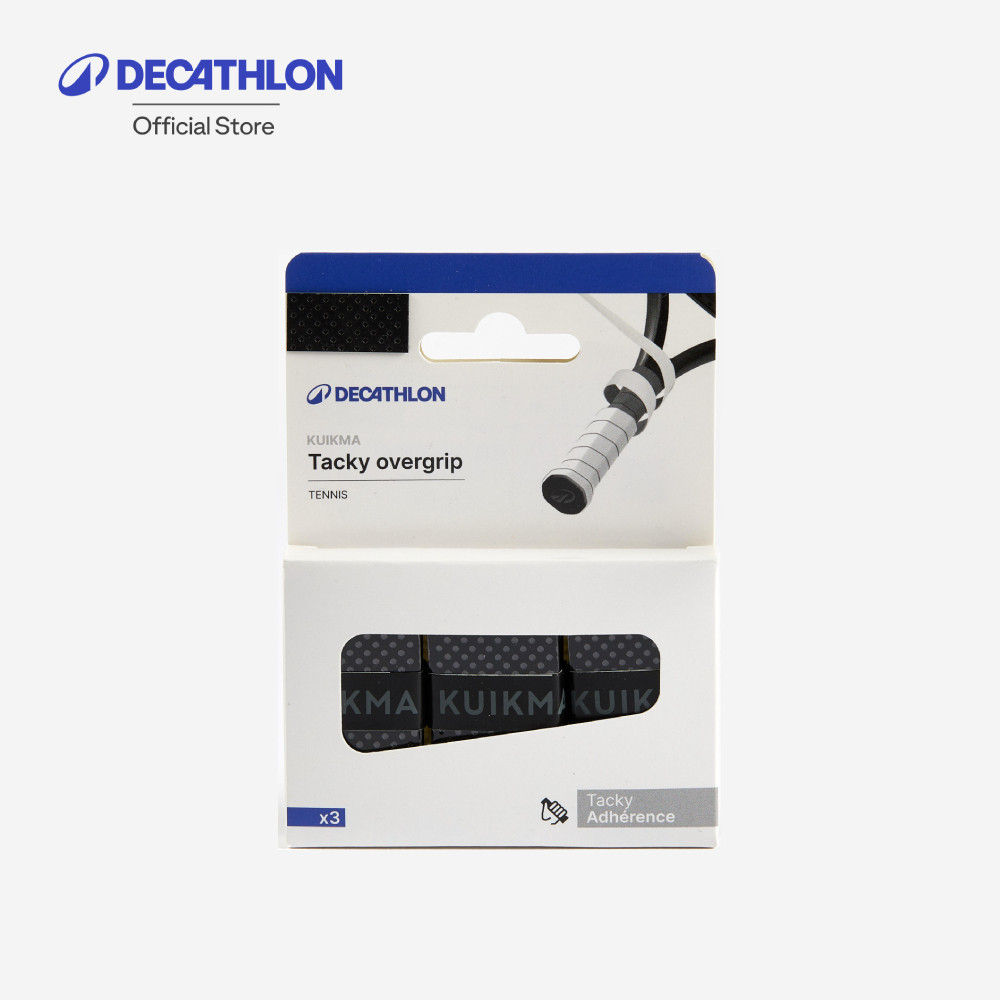 Decathlon Tacky Tennis Overgrip Tri-Pack โอเวอร์กริปสำหรับไม้เทนนิสรุ่น Tacky - Black