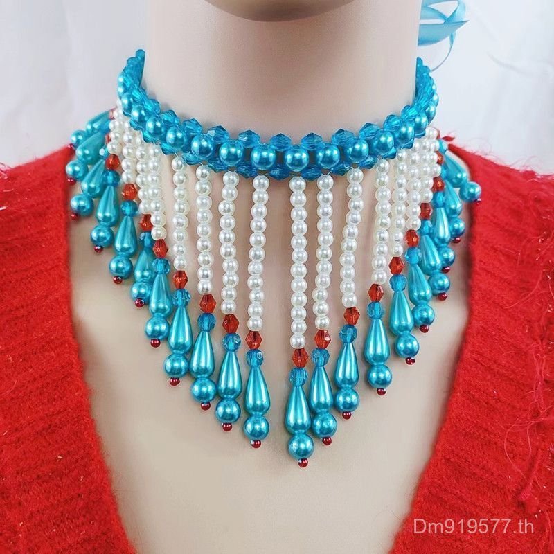 สร้อยคอสำหรับผู้หญิง, สร้อยคอรูปดอกไม้, สร้อยคอแบบใหม่, อุปกรณ์เสริมคอ, สร้อยคอไข่มุกเลียนแบบของคนดั