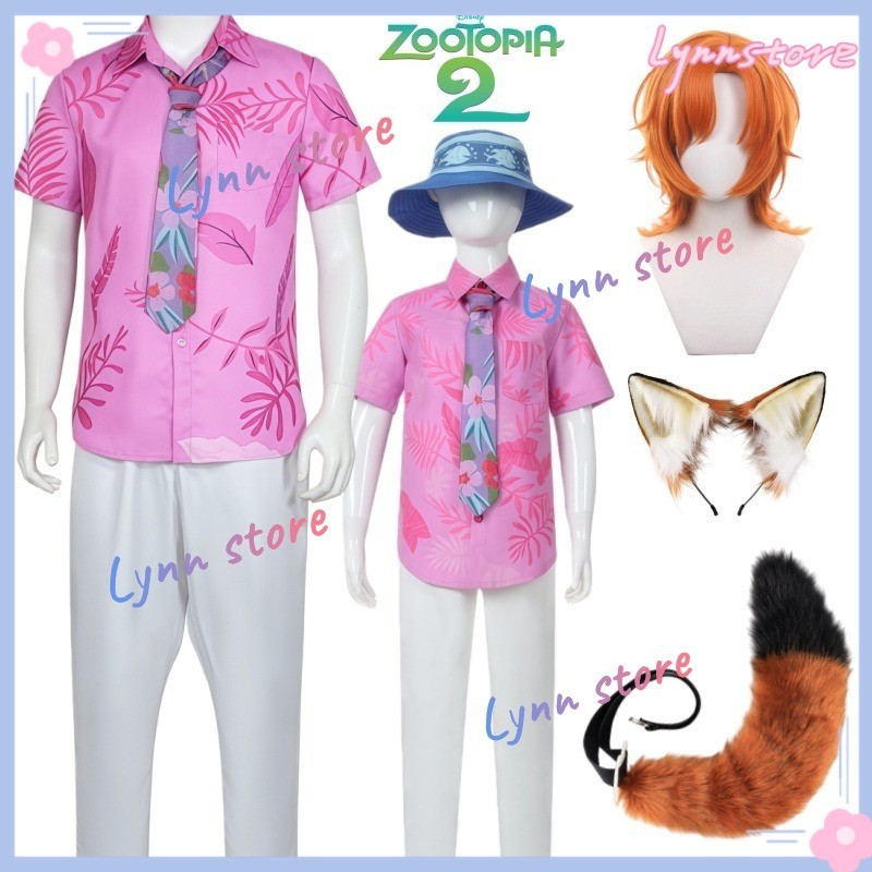 ชุดคอสเพลย์ ZOOTOPIA 2 สำหรับ Nick Wilde พร้อมชุดเสื้อผ้าและวิกผม