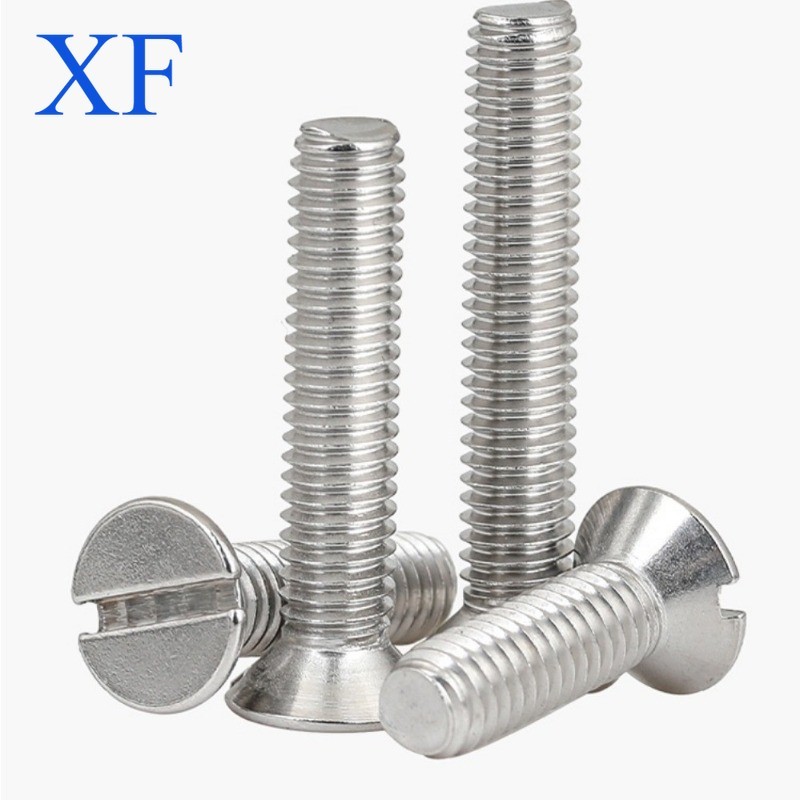 GB68 304 สแตนเลส one-word slot consunk หัวสกรู slotted แบนหัวสกรู M1.6M2M2.5M3M4M5M6M8M10