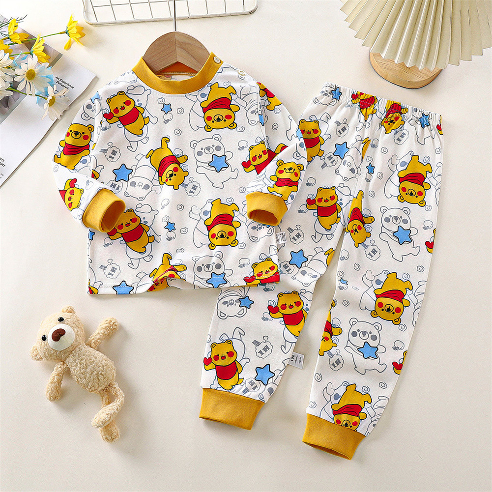 LocalKids Pajama Set Long Sleeved Baby Terno Boys Girls Cotton Lingerie Set