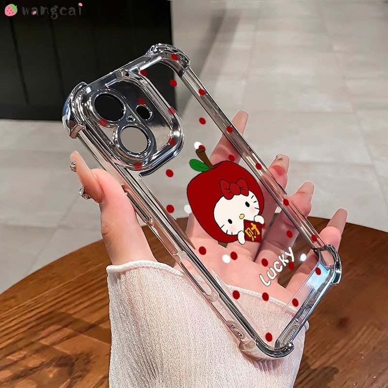 สําหรับ Vivo X300 X200 FE X100 X100s S30 Pro Mini Ultra X200s X90 X80 เคสโทรศัพท์ตรุษจีนรับ Rich Hello Kitty Red Apple Polka Dot น่ารักการ์ตูนกันกระแทกปลอกกรณีฝาครอบ - รูปที่ 3