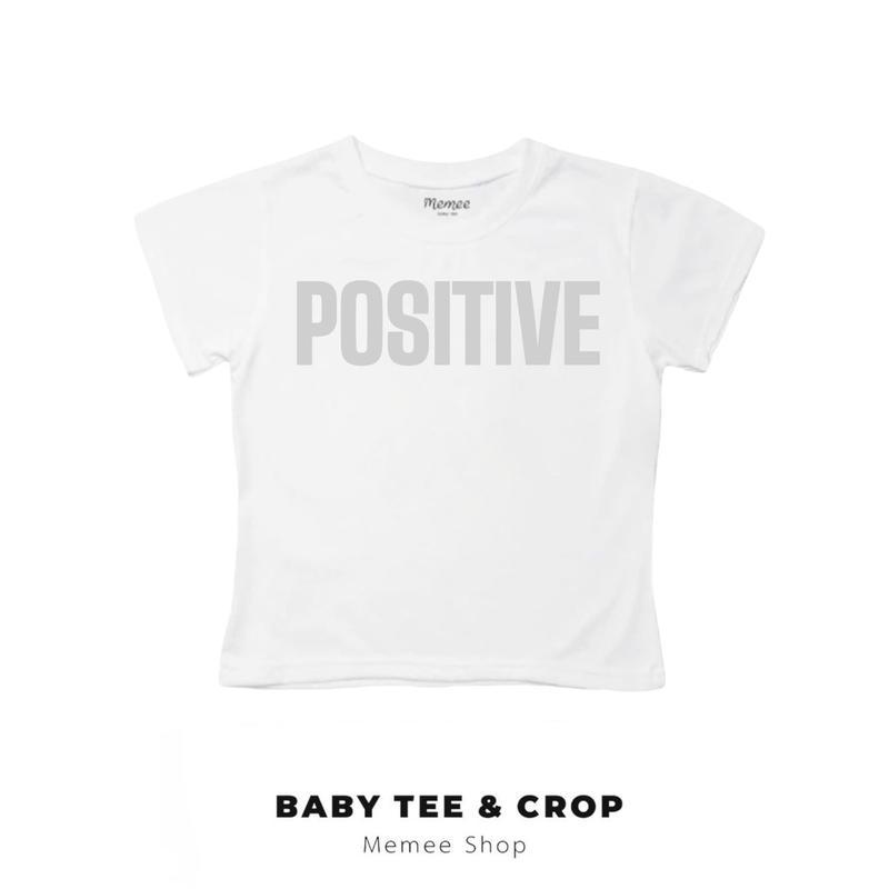 สินค้าใหม่~Memee ~ เสื้อยืดผ้าคอตตอน Baby Tee เสื้อผู้หญิง(POSITIVEหญิง)