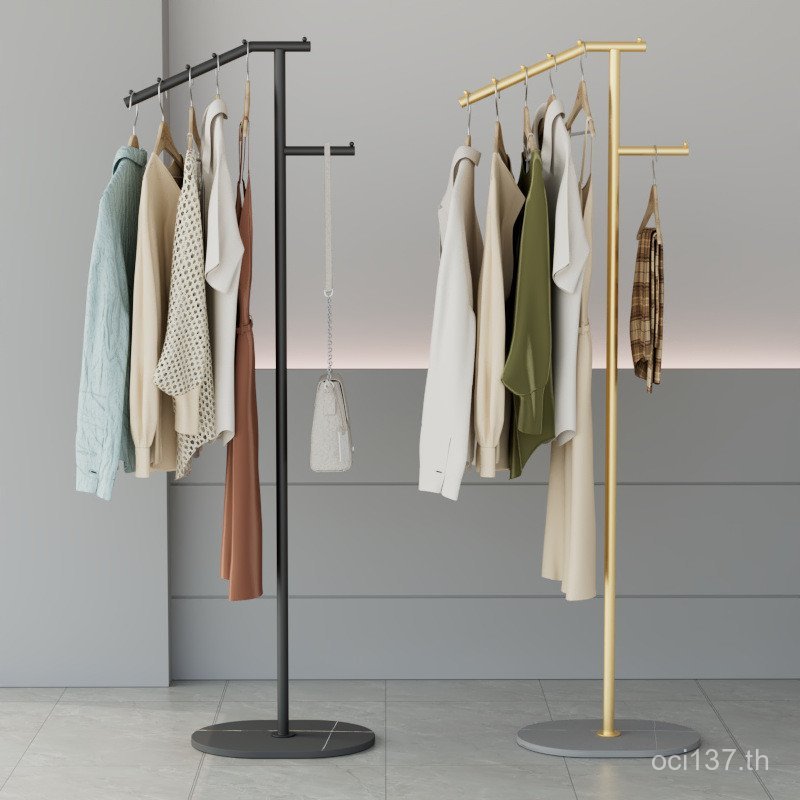 ห้องนั่งเล่นแนวตั้ง Mobile Slate โลหะห้องนอนชั้นไม้แขวนเสื้อโมเดิร์น Coat Rack หรูหรา Influencer E4T