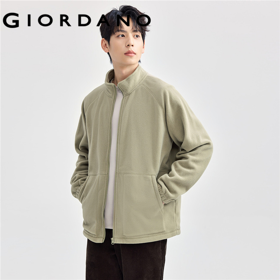 GIORDANO جاكيت رجالي فليس بياقة عالية — صورة 2