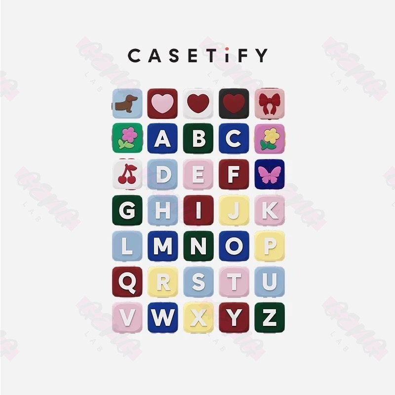 ใหม่ CASETiFY X Takashi Murakami MRDOB โทรศัพท์ Charm ลูกปัดเชือกเส้นเล็กซิลิโคน 26 ตัวอักษรตัวอักษร