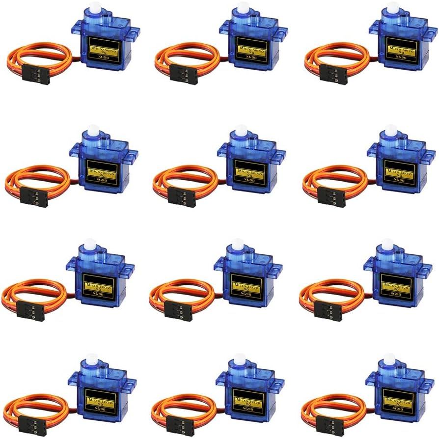 12PCS SG90 Micro Servo Motor, Dorhea Mini Servo SG90 9g Servo Kit สําหรับ RC เฮลิคอปเตอร์เครื่องบินเ