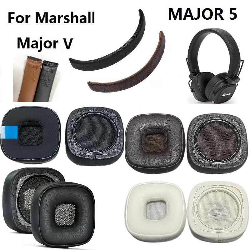 แผ่นรองหูฟังสําหรับ Marshall Major V Major 5 หูฟังเปลี่ยน Earcups ที่ครอบหู Earcovers หมอนหู original ที่คาดผมหนัง