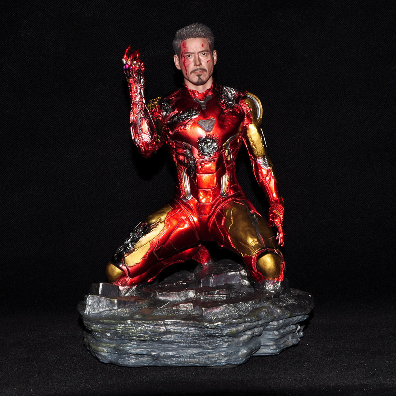 Avengers4 GK Iron Man MK85 War Damage Kneeling Posture Snap your fingers  Manual Model  Statue