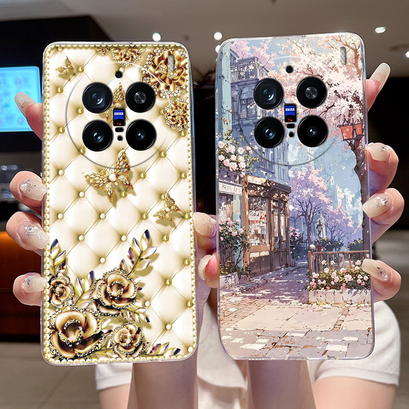 เคสโทรศัพท์สําหรับVivo X200 Pro V2413 V2405A V2405DAซิลิโคนใสTPU Softcaseกันกระแทกออกแบบใหม่รูปแบบคว