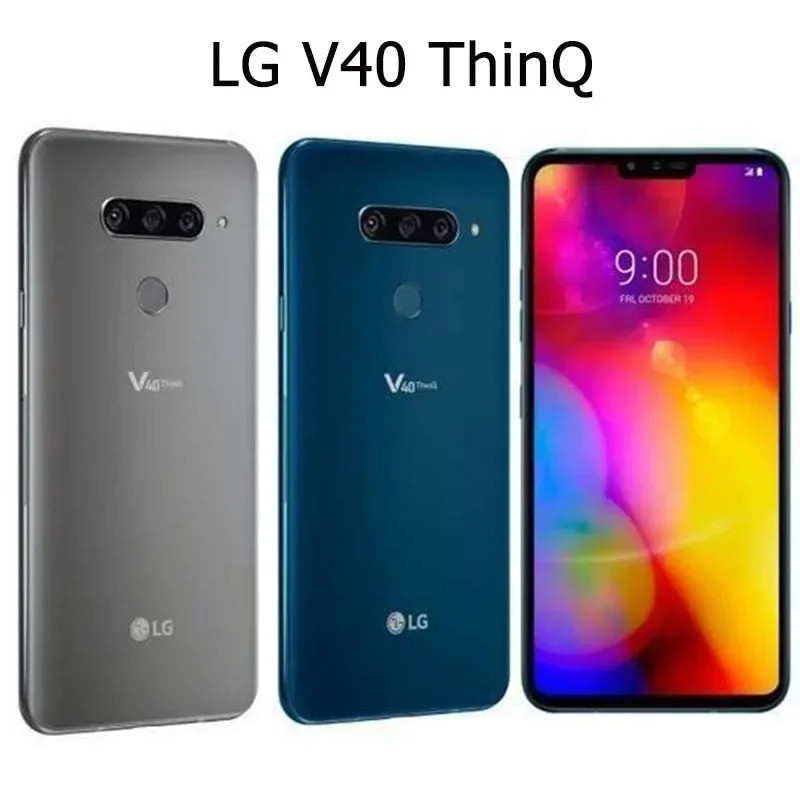 LG V40 ThinQ 4G V405UA V409N โทรศัพท์มือถือ 6.4 6GB RAM 64GB/128GB 16MP โทรศัพท์มือถือลายนิ้วมือเดี่