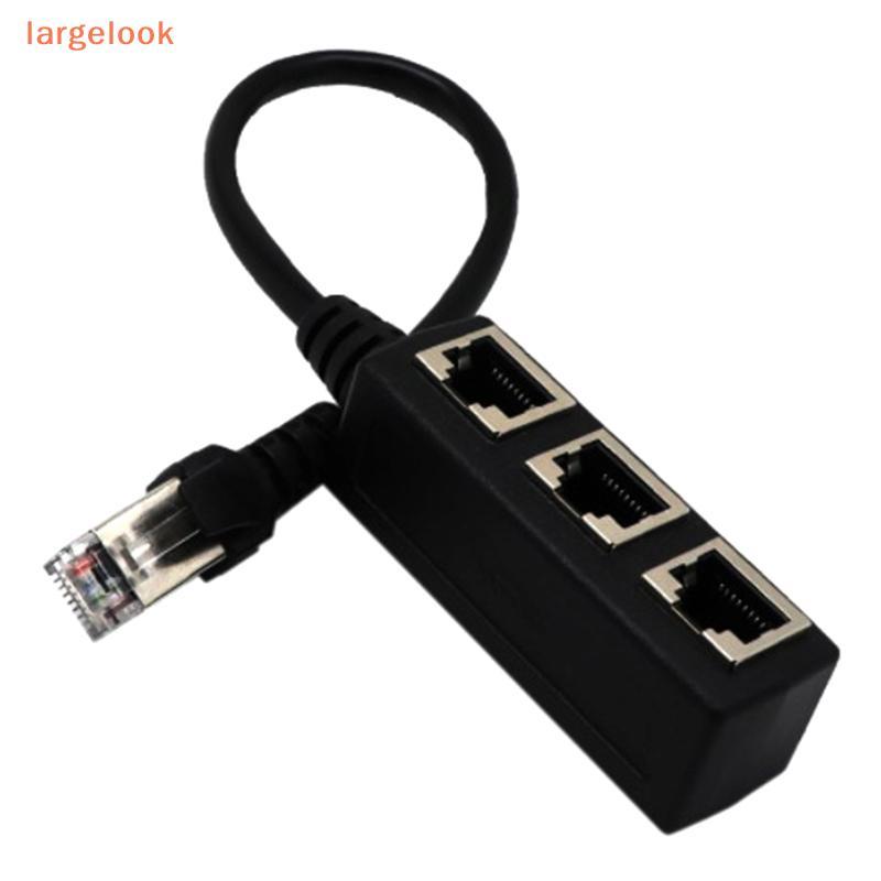 [largelook] Ethernet Cable Splitter Network Adapter Ethernet Splitter 1 ถึง 3 สาย RJ45 LAN Ethernet 