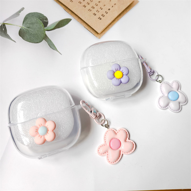 สำหรับ Baseus M3S M2S Pro Case MC1 M2 AirGo 1Ring AS01 E19 E20 ดอกไม้น่ารักนุ่ม TPU ปกป้องโปร่งใส