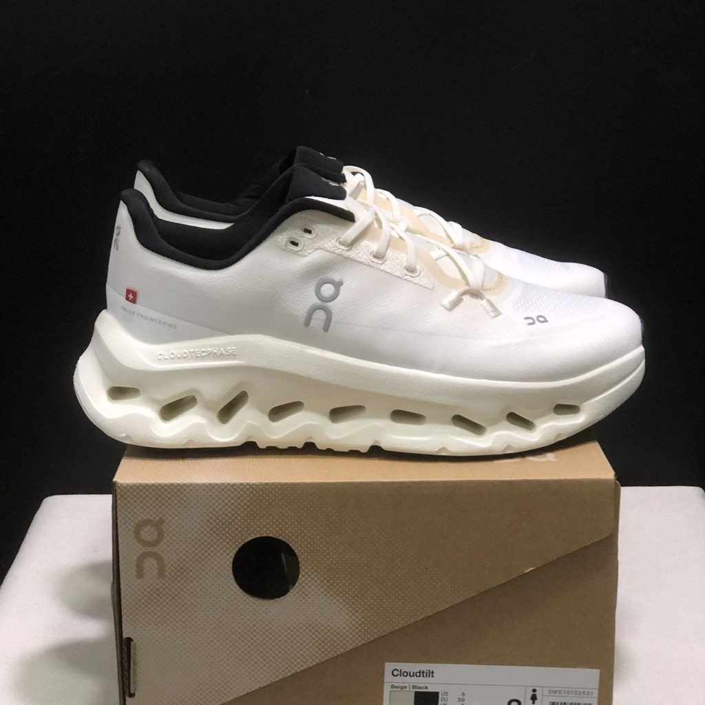 รองเท้าวิ่ง On Cloud Tilt สำหรับวิ่งและใส่ลำลอง แบบใหม่ปี 2025 สีขาวและสีเทา 8T1Q