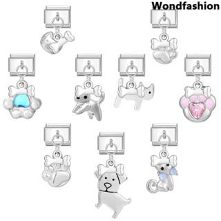 เหล็กกระดูกแมวจี้อิตาลีสร้อยข้อมือเสน่ห์พอดี9มิลลิเมตรสร้อยข…