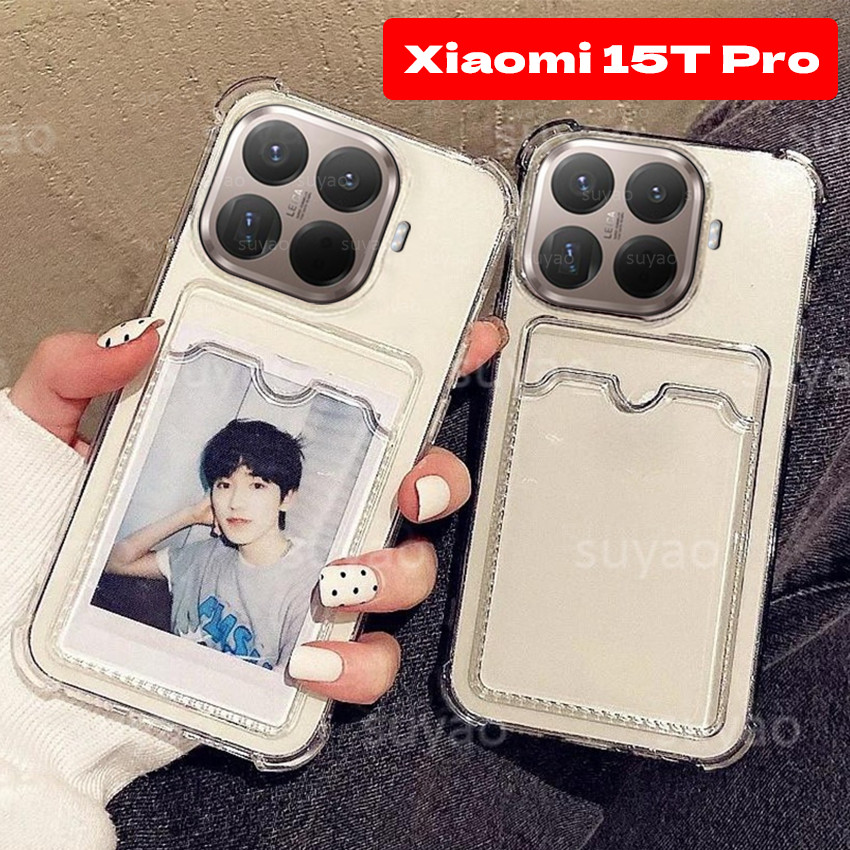 สําหรับ Xiaomi 17T 15T Pro 15TPro Mi 2025 เคสโทรศัพท์ช่องใส่การ์ดปลอกโปร่งใสนุ่ม Xiaomi15TPro Xiaomi15T Mi15T Clear Simplicity ซิลิโคนกันกระแทกป้องกันกล้องปกหลัง