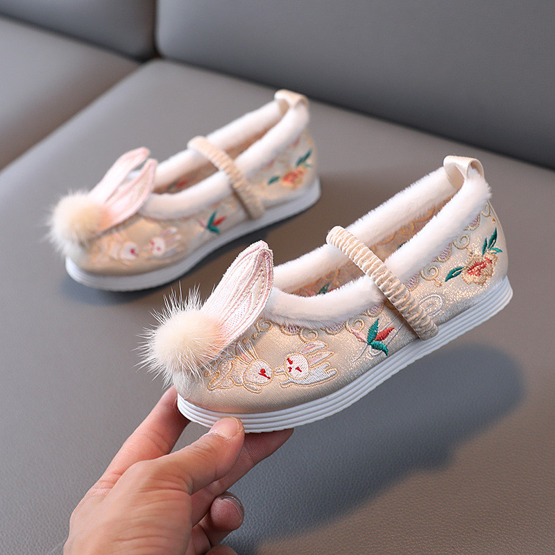 รองเท้ากระต่ายน่ารักสำหรับเด็ก ทำจากผ้าฝ้าย มีดีไซน์ปักพิเศษ เหมาะสำหรับฤดูหนาว - รูปที่ 5