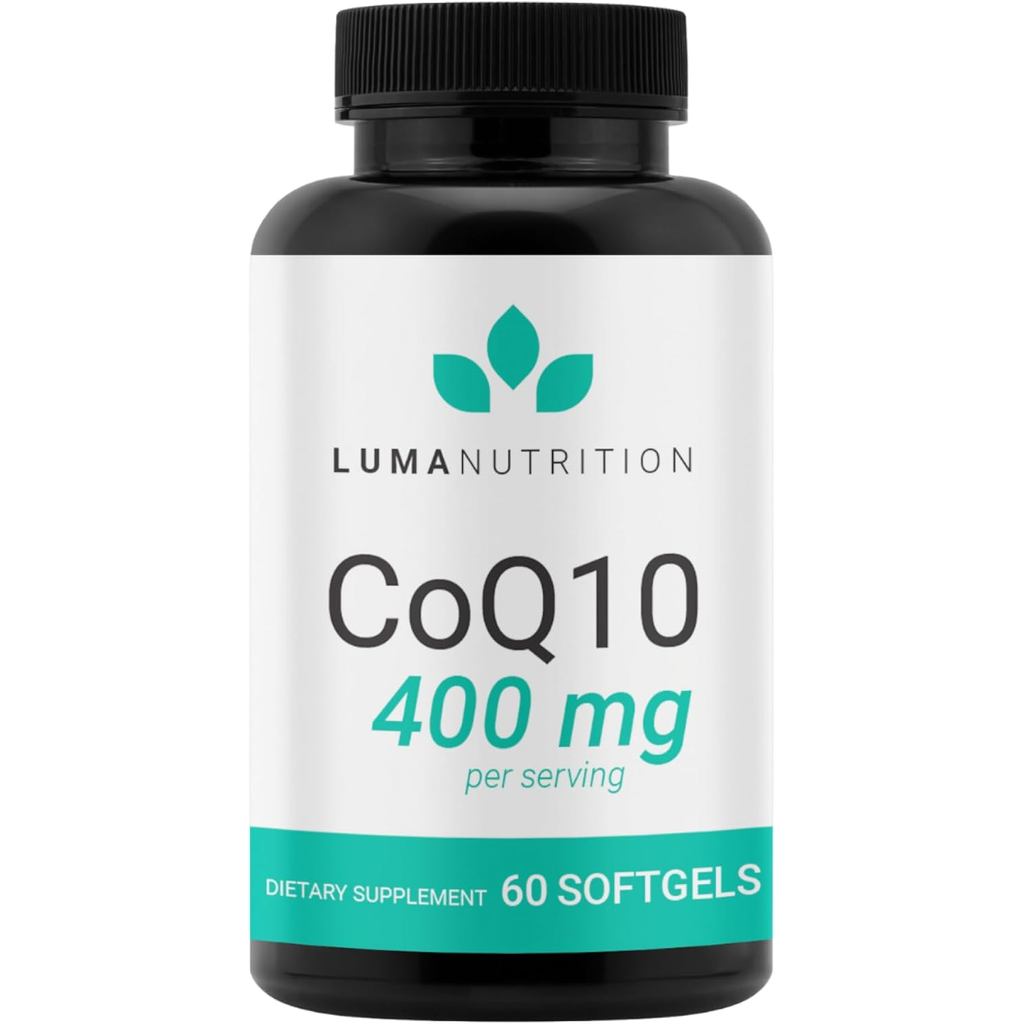 Luma Nutrition CoQ10 400mg Softgels - High-Absorption Coenzyme Q10 - Co Q-10 200mg