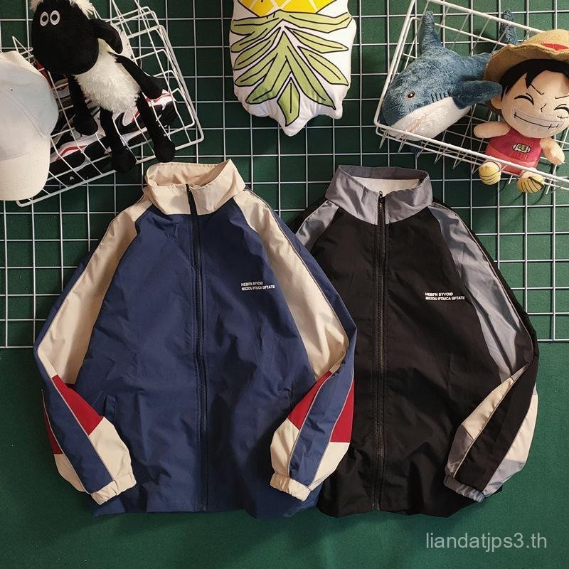 MNO.9  Jackets 918 เสื้อแจ็คเก็ตผ้าร่ม มีซิป มีซับใน Clothing Man ครีม ม่วง กรม แดง ผู้ชาย