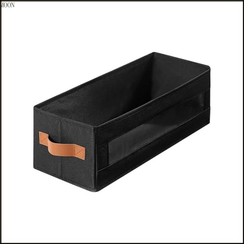 MOON CDs Organizers หน้าต่างที่มองเห็นได้ Stackable Design Storage ผ้า Oxfords