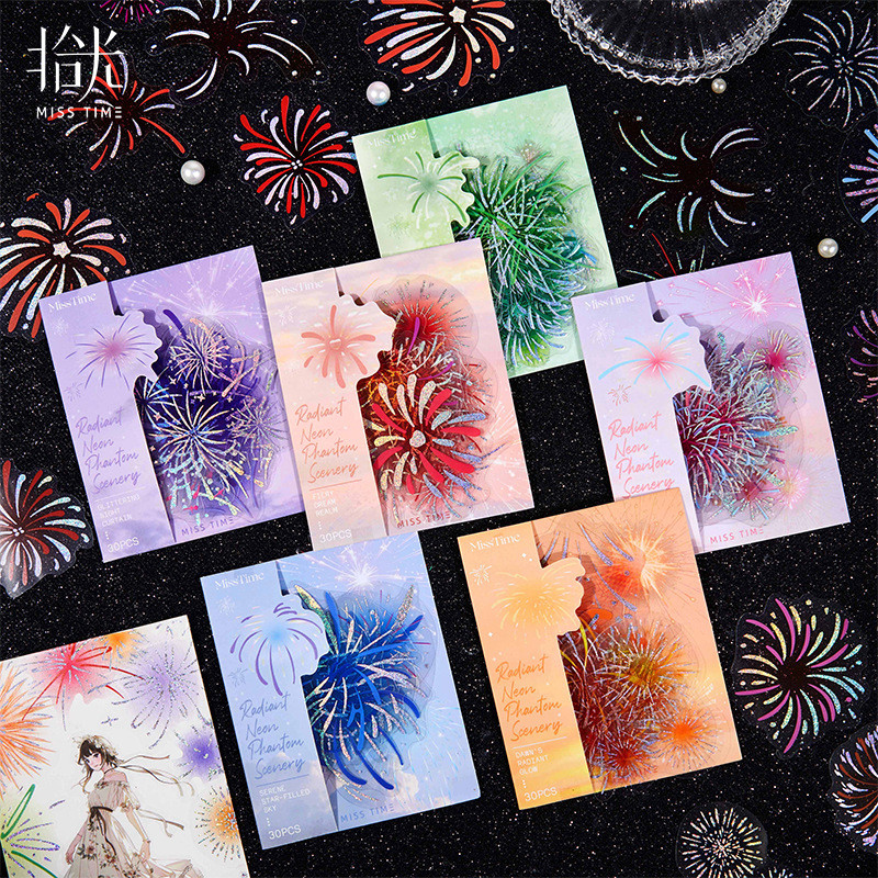 C8JO Pick-up ดอกไม้ไฟสติ๊กเกอร์ตกแต่ง Retro สัตว์เลี้ยงคู่มือวัสดุ ins สไตล์ High-value Creative Die