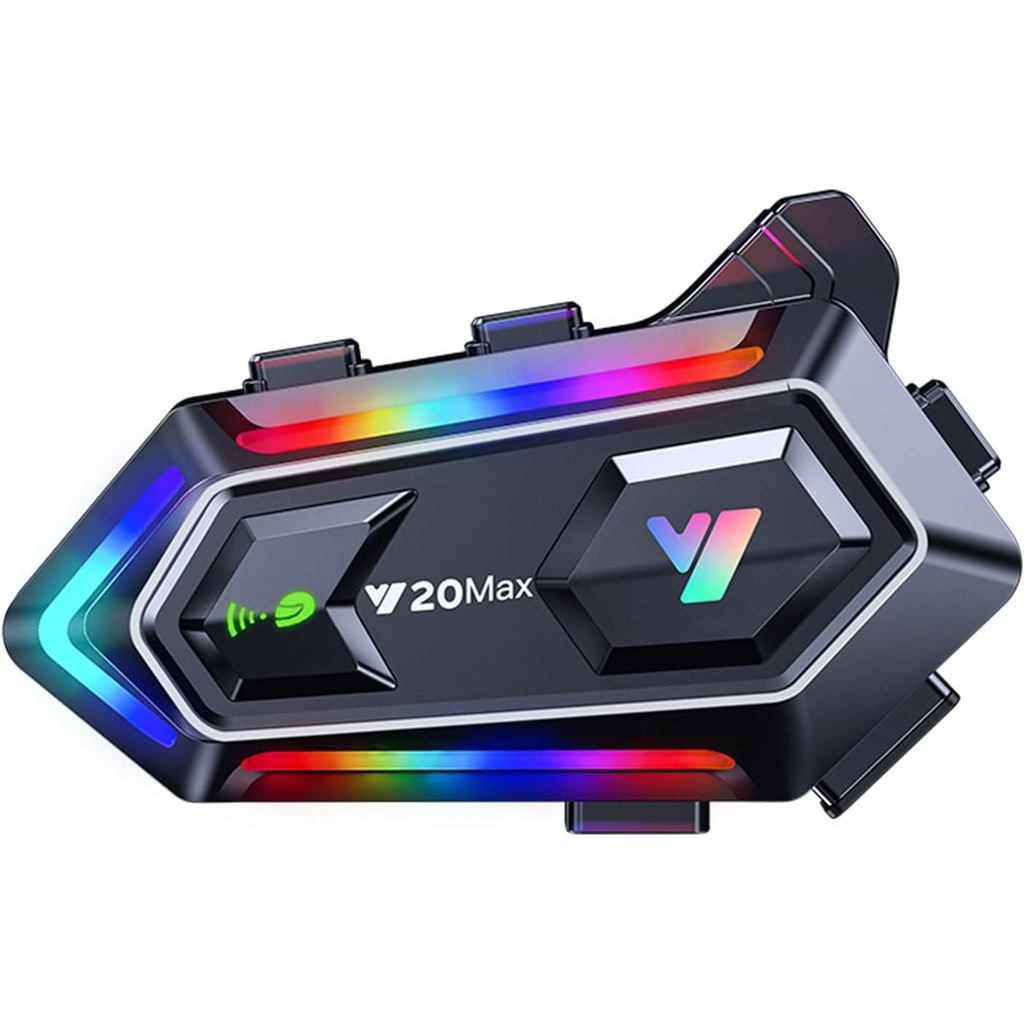 Y20MAX ชุดหูฟังบลูทูธหมวกกันน็อคมอเตอร์ไซค์,เอฟเฟกต์แสง RGB สีแฟลช,หูฟัง Bluetooth 5.3,ลดเสียงรบกวนอ