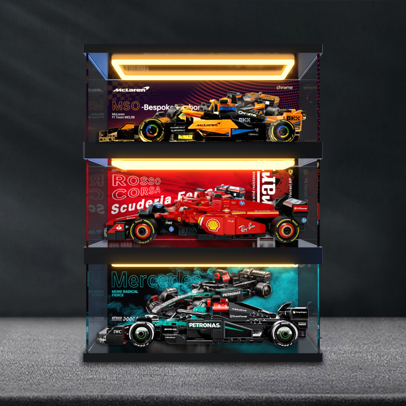 [กล่องแสดงโมเดล] เหมาะสําหรับ Lego speed Racing Series F1 Display Box 77242 77244 77251 กล่องเก็บของ