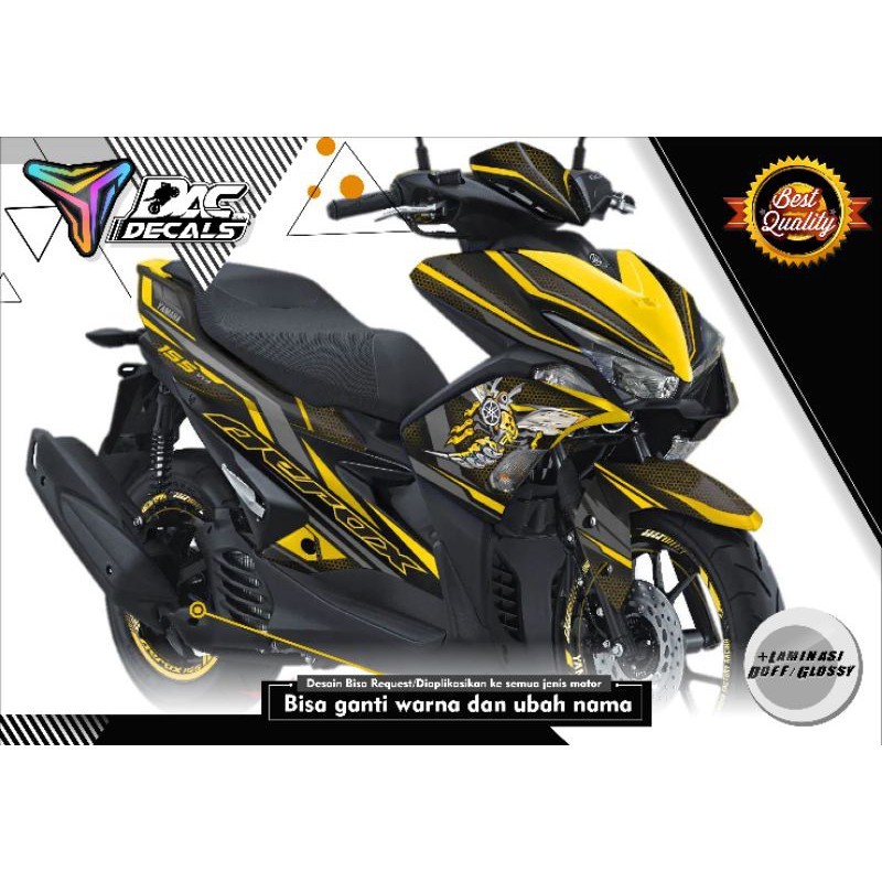 Aerox 155 สติ๊กเกอร์ติดมอเตอร์ไซค์ Angry bee Yellow Motif รหัส YM 022 คุณภาพ