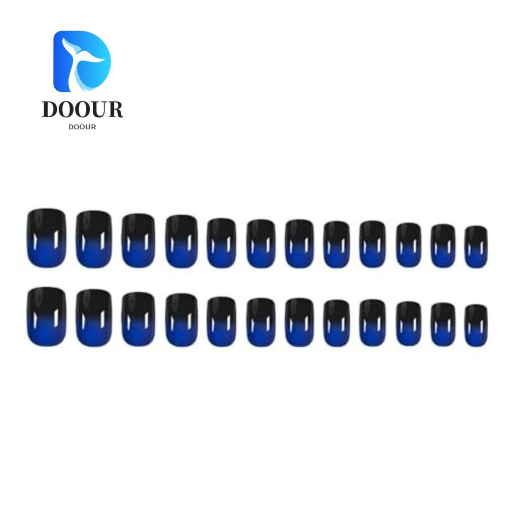 DOOUR 24ชิ้นกดบนเล็บ,นํามาใช้ใหม่เล็บชุดสั้นสแควร์เต็มปกเล็บปลอม,เล็บไฟล์เล็บกาวเล็บStikersเล็บ