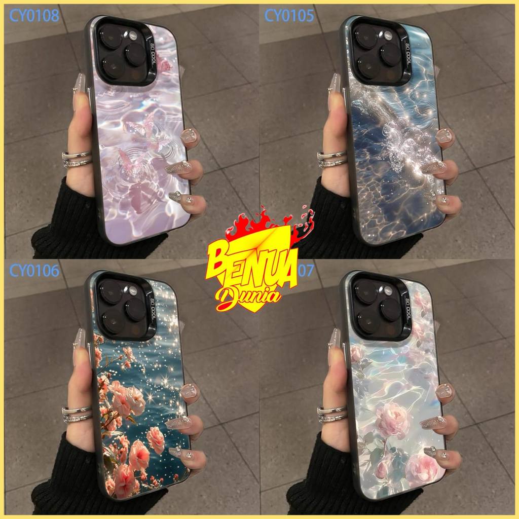 IMD กรณีสีดําดอกไม้ MOTIF สําหรับ REALME 3 PRO 5 5S 5i 6 7i C17 8 4G 8 PRO 8i 9i 10 4G 11 4G 12 5G 1