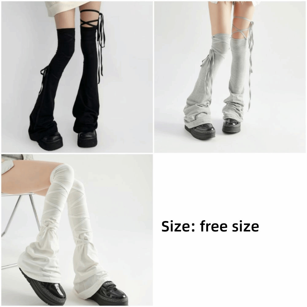 บีทริกซ์ Lace-Up Leg Warmers แบบ High Tube สำหรับคอสเพลย์ รูปที่ 2