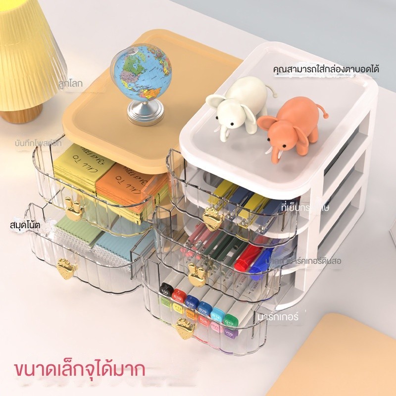 ลิ้นชักกล่องเก็บโต๊ะ Office โต๊ะจัดเรียงเครื่องเขียนเครื่องเขียนชั้นวางเครื่องสำอางกล่องเก็บของหอพัก