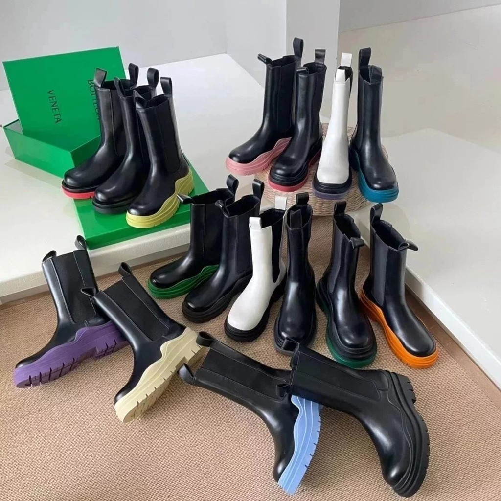 รองเท้าบุหรี่ Baodie แบบChelsea Boots สำหรับผู้ชายและผู้หญิง ทำจากหนังและยาง มีพื้นหนา เหมาะสำหรับกา