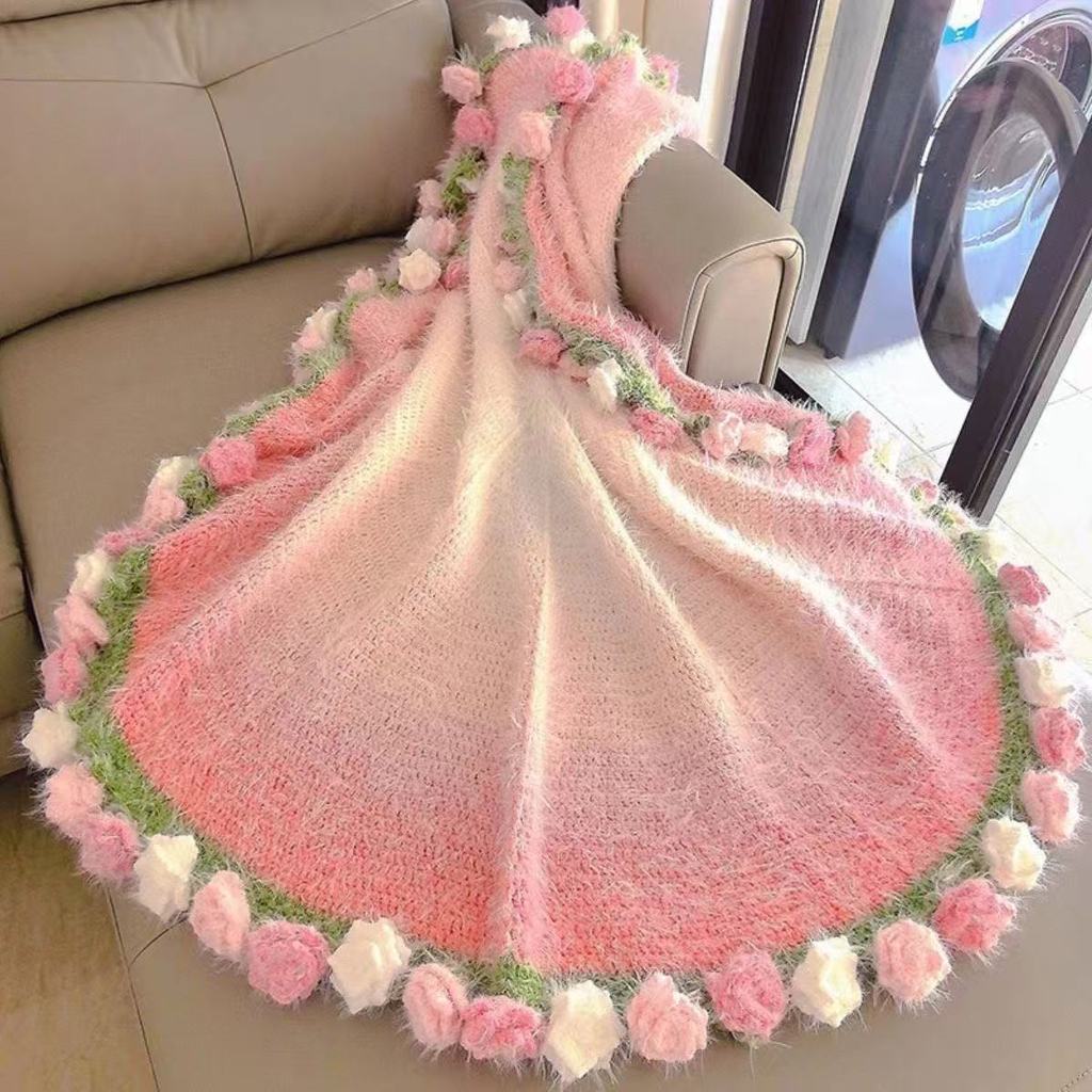 Light Lan Same Style Bouquet ผ้าห่มขนสัตว์ผ้าห่มเจ็ดดาวไล่ระดับสี diy ผสมผ้าคลุมไหล่ไล่ระดับสีหมวกเสื้อกันหนาวผ้าพันคอ20251113