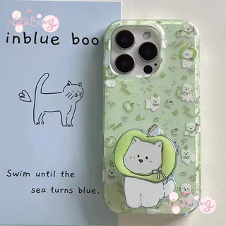 เหมาะสำหรับ 16สำหรับ IPhone 13 15 17 air 16 11 14 12 Pro Max 15 PlusเคสซิลิโคนIMDลายการ์ตูนน่ารักรูปลูกสุนัขผลไม้สีเขียว