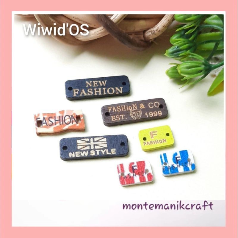 BEADS (10 ชิ้น) WOODEN BEADS LABEL TAG MK018 MONTEMAIL CRAFT