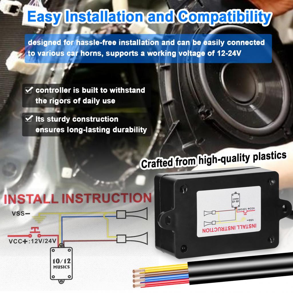 3elife-TH ทั่วไปแตรรถ Controller ไฟฟ้าลำโพงเสียงควบคุม 12 Effe รีโมท 12-24V สำหรับรถบรรทุก Marine เร