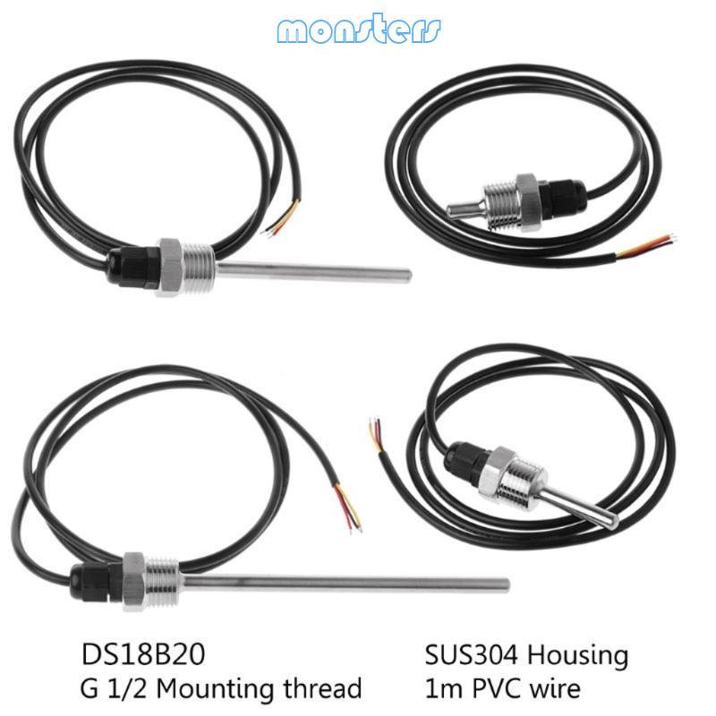 Mon Digital Temperature Sensorings 1 2 หัววัดเกลียว DIA=7 มม. สายไฟ 3 แกน S