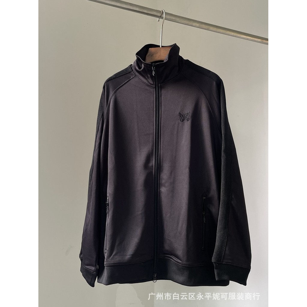 NEEDLES TRACK Black Soul Flash Edge Loose Fit Sports Fabric Suit Jacket Straight Pants Men