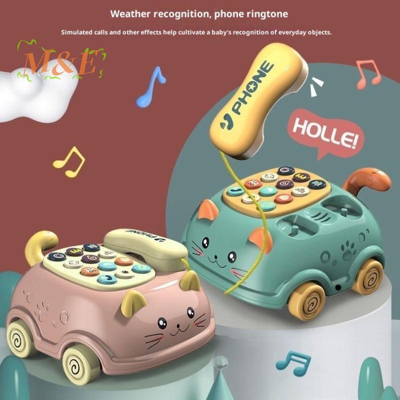 [M&E] 1 ชิ้นเด็กวัยหัดเดิน Interactive Learning ของเล่นพร้อมไฟแมวโทรศัพท์ Story Early Education Mont