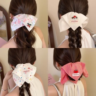 Big Square Scrunchie แฟชั่นเกาหลี ขนาดใหญ่ สไตล์เรียบง่าย เหมาะสำหรับเครื่องประดับผม
