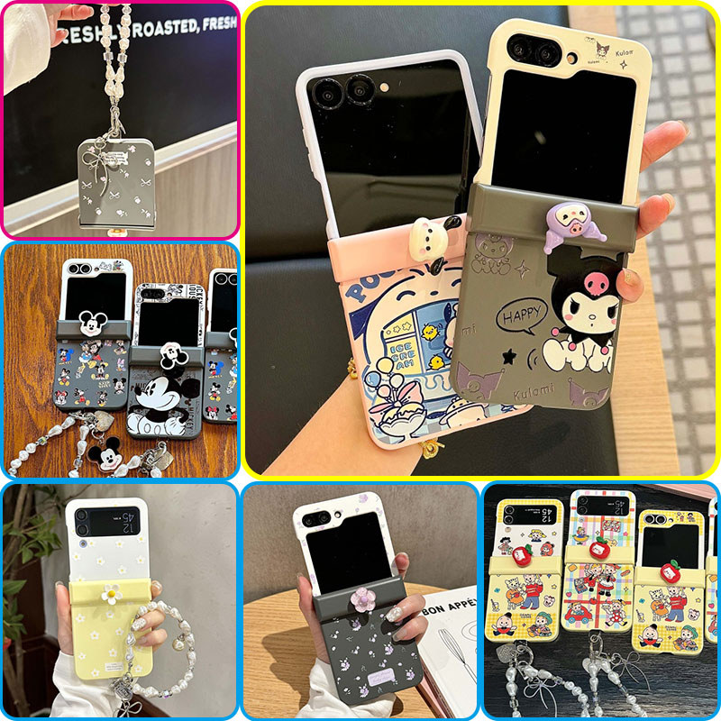 น่ารัก Mickey ดอกไม้สีลูกกวาดสําหรับ Samsung Galaxy Z Flip 7 Flip 7FE Z Flip 6 Z Flip 5 Z Flip 4 พร้