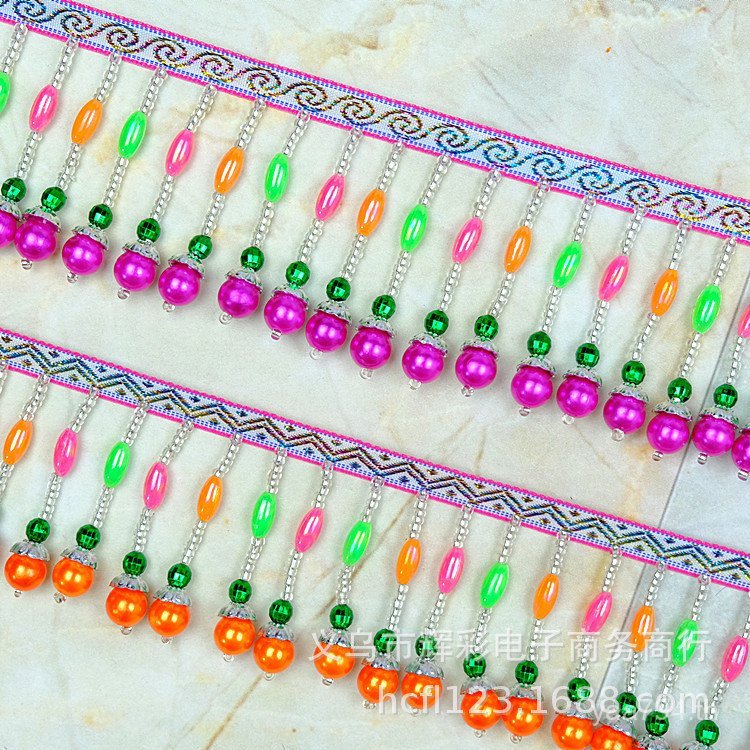 ลูกปัดและเครื่องประดับมือถัก ของตกแต่งสไตล์ชาติพันธุ์ มีทั้งสำหรับหมวกและสร้อยคอ F3PA