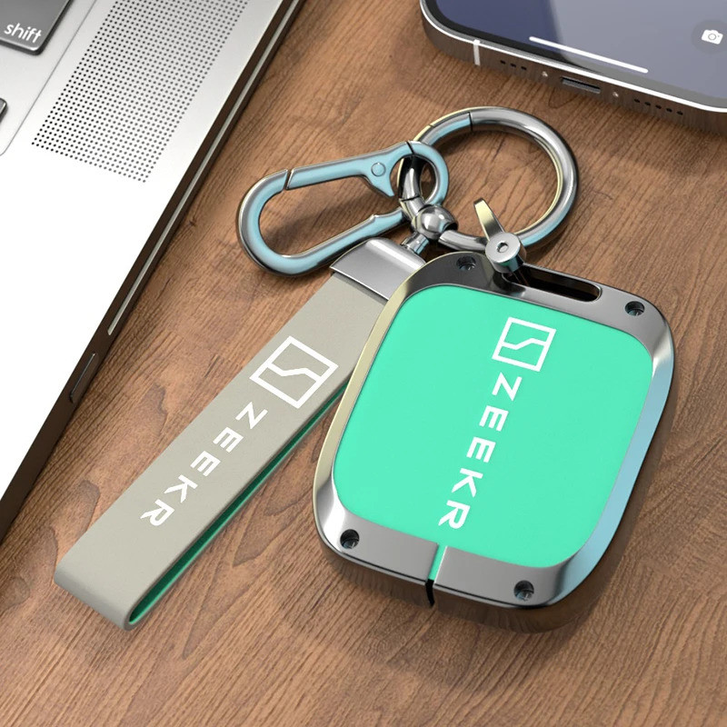 Zeekr X 001 007 009 7X สไตล์ใหม่โลหะผสมสังกะสีหนังรถรีโมทคอนโทรล Key Case Key Chain อุปกรณ์ตกแต่งภายในรถยนต์ - รูปที่ 4