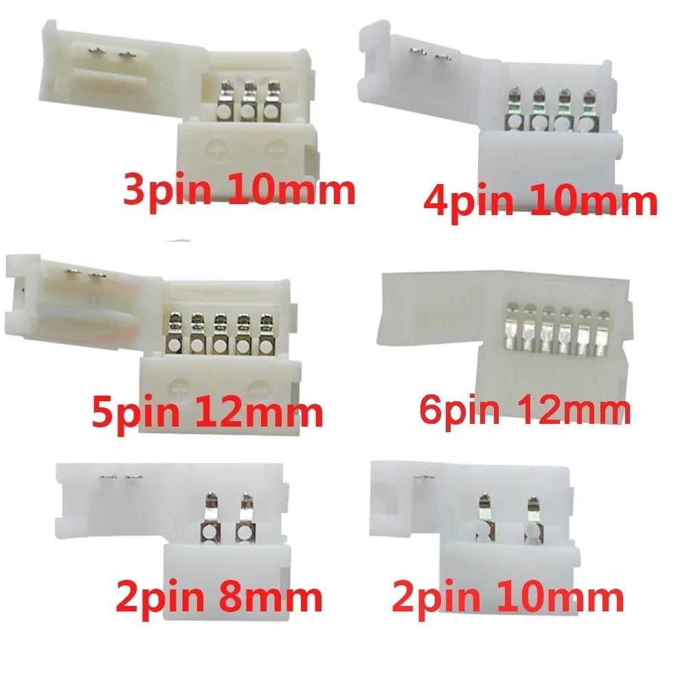 10pcs LED connector 2pin 3pin 4pin 5pin 6pin คลิปสําหรับ 2835 5050 3528 3014 WS2812b LED สีเดียว/ RG