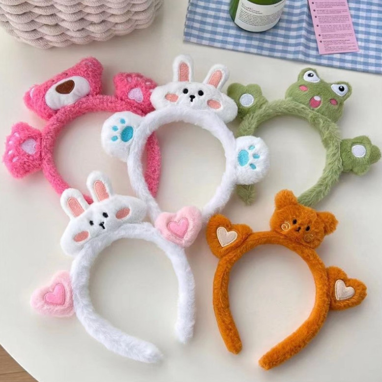 GBV ตุ๊กตาสัตว์น่ารักแถบคาดศีรษะคอสเพลย์แถบคาดศีรษะหมี Paws Motif Fluffy Bandana ผู้หญิงเด็กและผู้ให