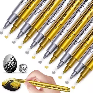 1 ชิ้น ปากกามาร์คเกอร์สีเมทัลลิก 1.5 มม. ทองเงิน กันน้ำ เขียนโลหะ ปากกาลายเซ็น งานศิลปะ DIY