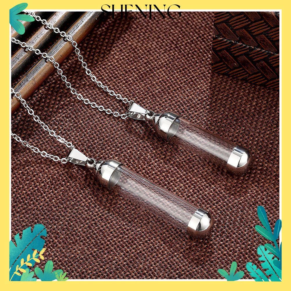 SHENING แก้ว Vial สร้อยคอ Lucky Charm สำหรับการเปิดสกรูหมวก
