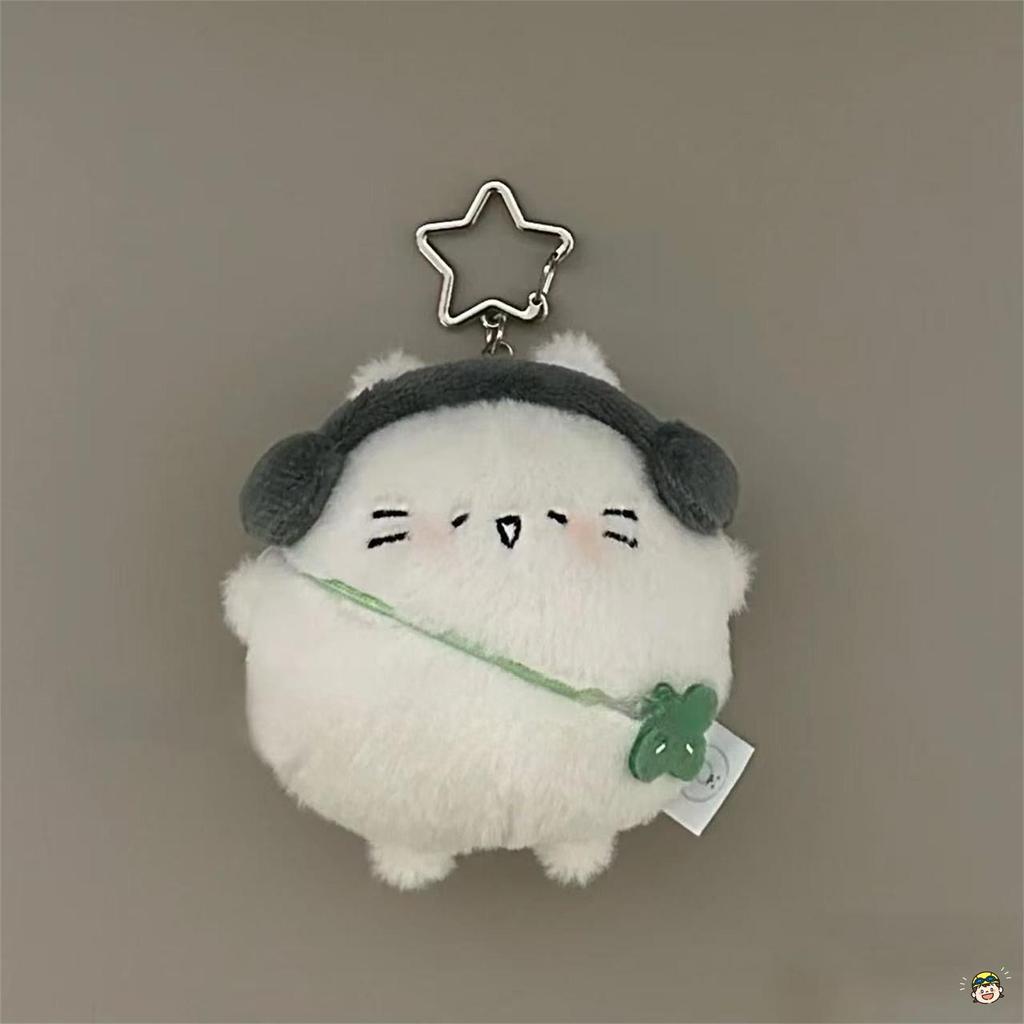 ตุ๊กตาแมวพวงกุญแจ Lucky Clover นุ่มและยัดไส้ สินค้าน่ารักสำหรับกระเป๋ากุญแจรถ